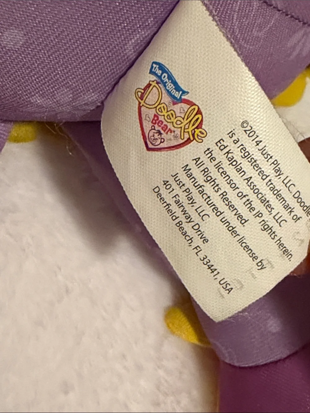 2014 Doodle bear plushie Stuffed Animal Plush NWOT Draw on the bear washable